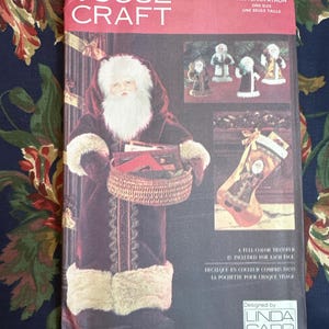 90s Father Christmas Decorations Pattern // Vogue 8735 > Unused > 28" doll card holder, stocking, ornaments > Kris Kringle, Santa Claus