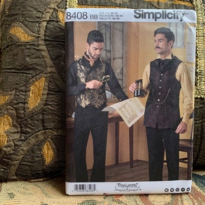 Historisches Herrenhemd & Westen-Muster von ArkiVestry // Plimpicity 8408 > Gr. 46-48-50-52 > unbenutzt > viktorianisch, Weste, Steampunk