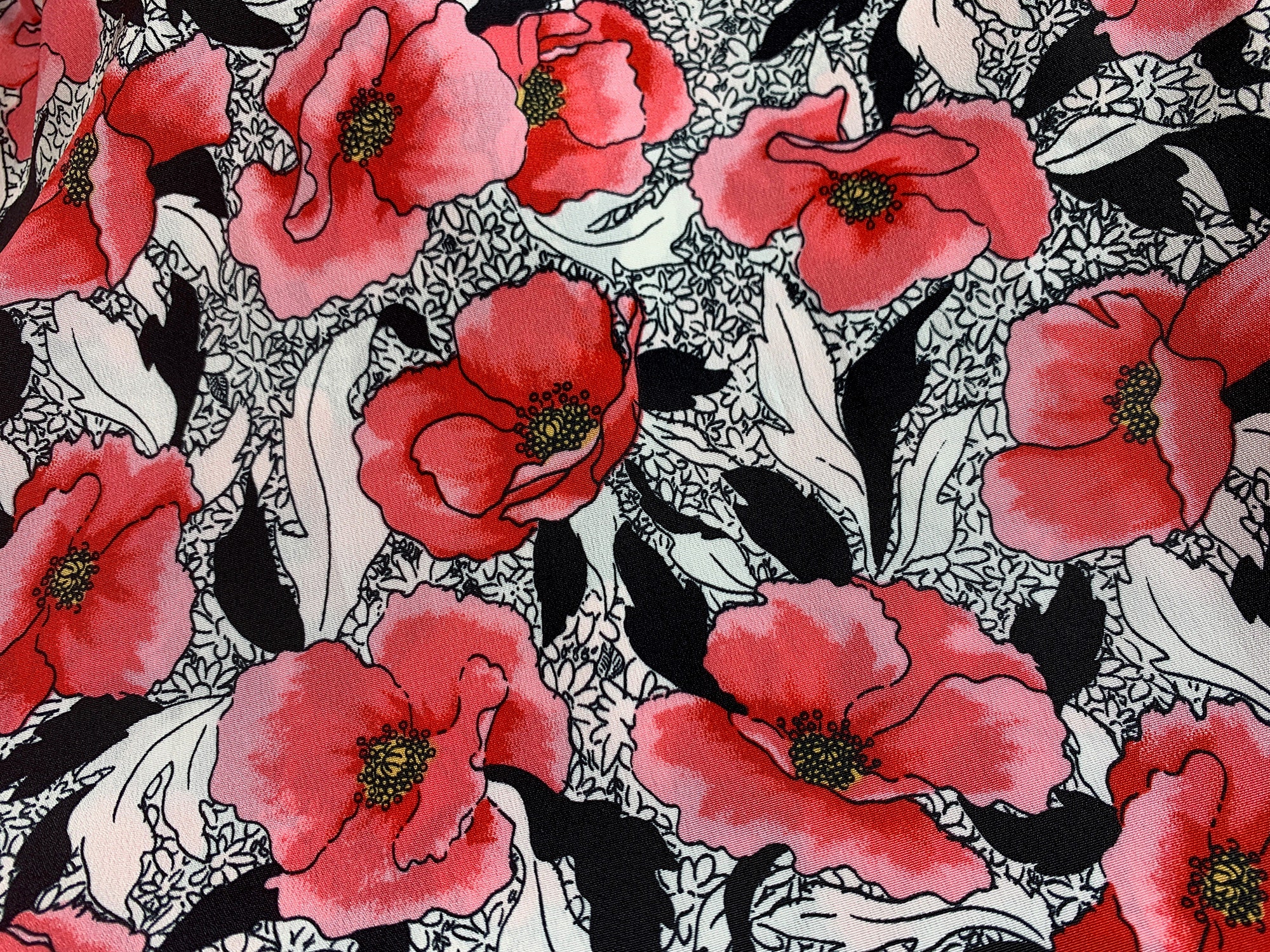 【POPPY】FLORAL PATTERN SECOND SKIN TOPS POPPY FLORAL PATTERN SECOND SKIN