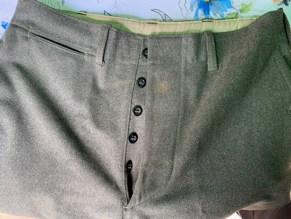 Antique Vintage 1940s-1950s Grey Wool Pants // 30… - image 1