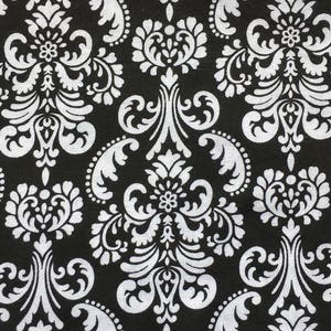 Vintage Black & White Print Cotton Quilting Fabric  // 51x36&quot; &gt; acanthus scroll garland