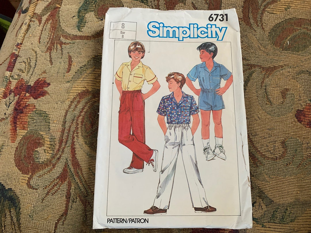 1980s Boys' Shirt and Pull on Pants or Shorts Pattern // - Etsy