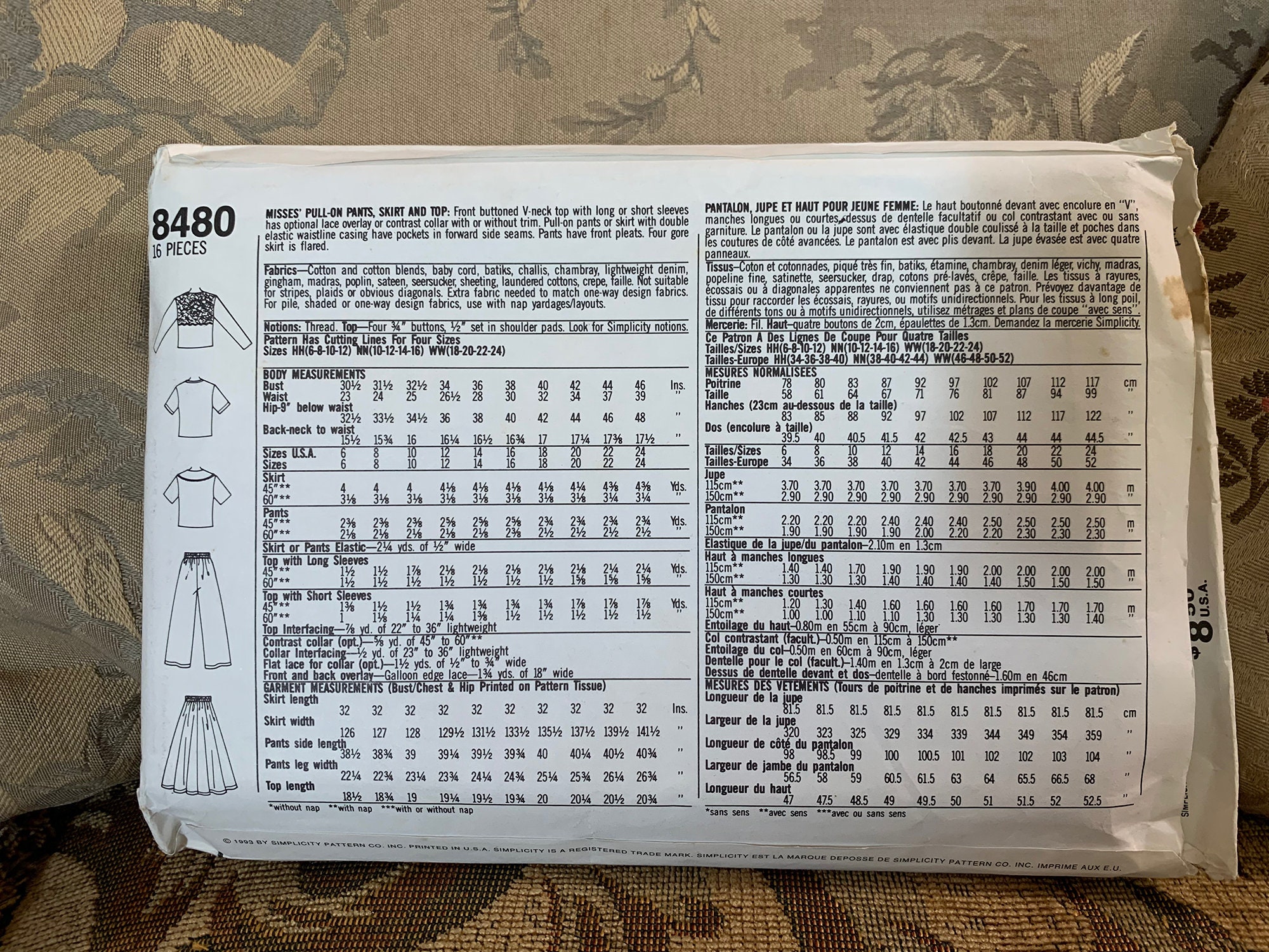 Misses’ Pull-on Pants, Skirt and Top Pattern // Simplicity 8480 > Size ...