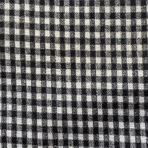 Vintage Antique Black & White Gingham Cotton Fabric // 18x24&quot; &gt; tiny check print &gt; very old, lightweight/thin cotton