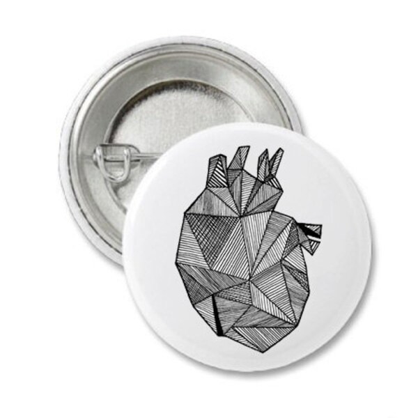 Anatomical Heart Pin Badge.