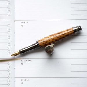 Bespoke Fountain Pen by Autumn Woods Co| Handcrafted & Personalized Father's Day Gifts | Executive Zebrawood Pen