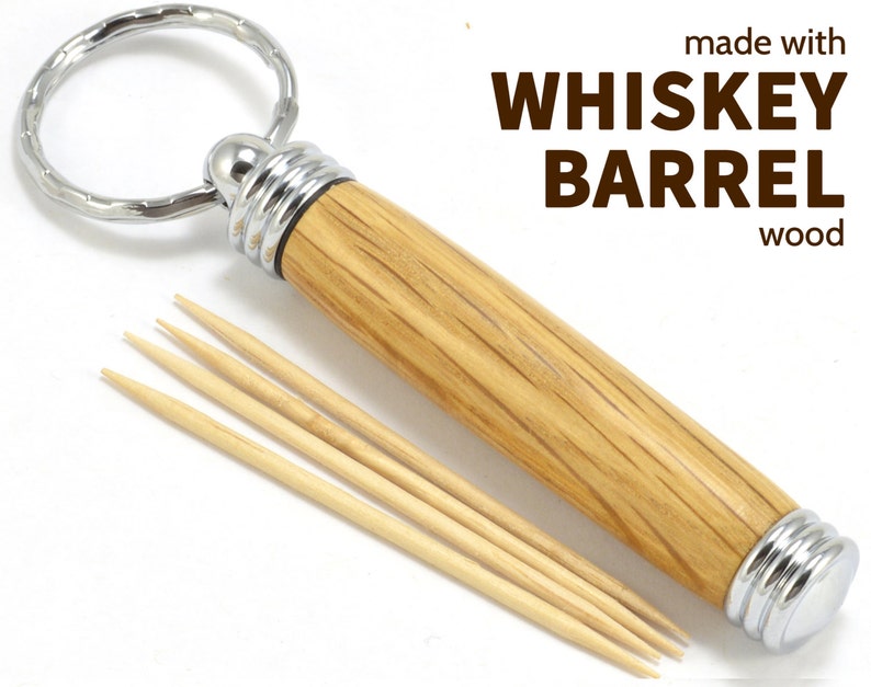Whiskey Barrel Toothpick Holder Key Chain Wood Gifts for Him Etsy
