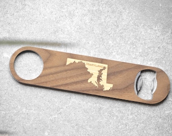 Personalized Maple State Bottle Opener | Birthday Gift Under 35 | Beer Opener | Bulk Brewery Gifts | Autumn Woods Co | Bulk Logo