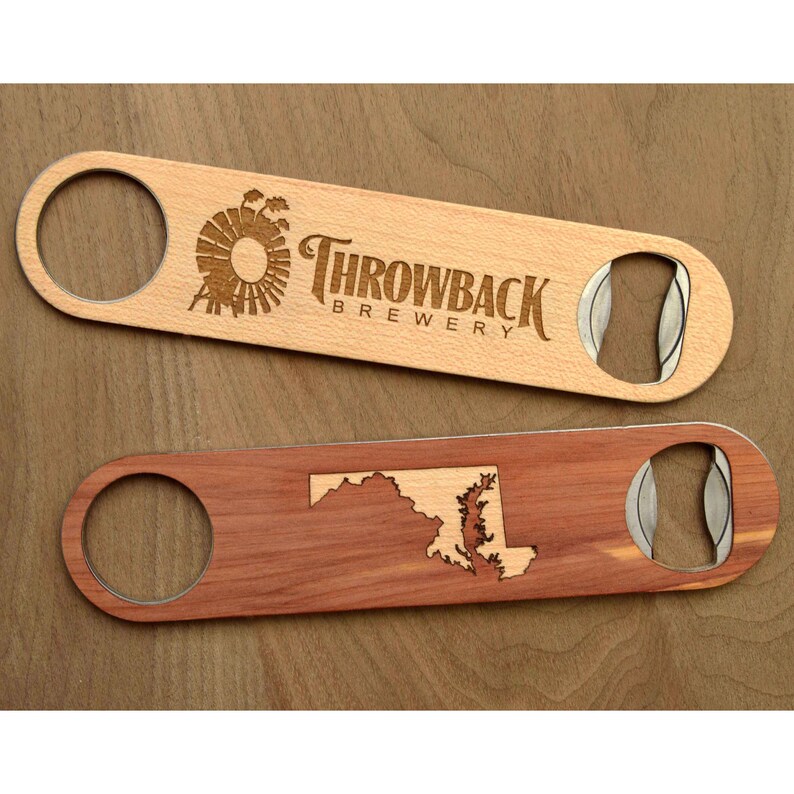 Wooden Bottle Openers Custom Wood Bottle Opener Logo Etsy