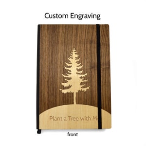 Handcrafted Maple Pine Tree Journal by Autumn Woods Co Plant a Tree for Every Purchase Add a Personalized Engraving image 3