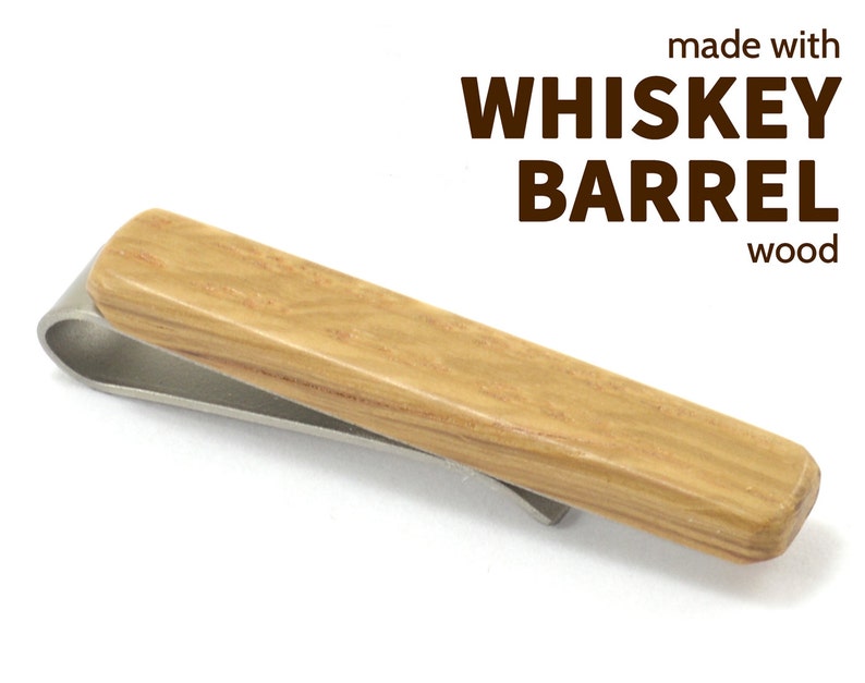 Engraved Jack Daniel\u2019s Tie Clip Jim Beam or Maker\u2019s Mark wooden tie bars Whiskey Barrel Wood Tie Clips Whiskey Gifts for Him