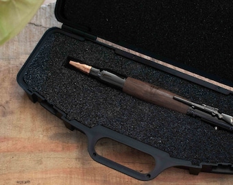 Bolt Action Pen in Rich Black Walnut by Autumn Woods Co | Personalized & Engraved Military Pens