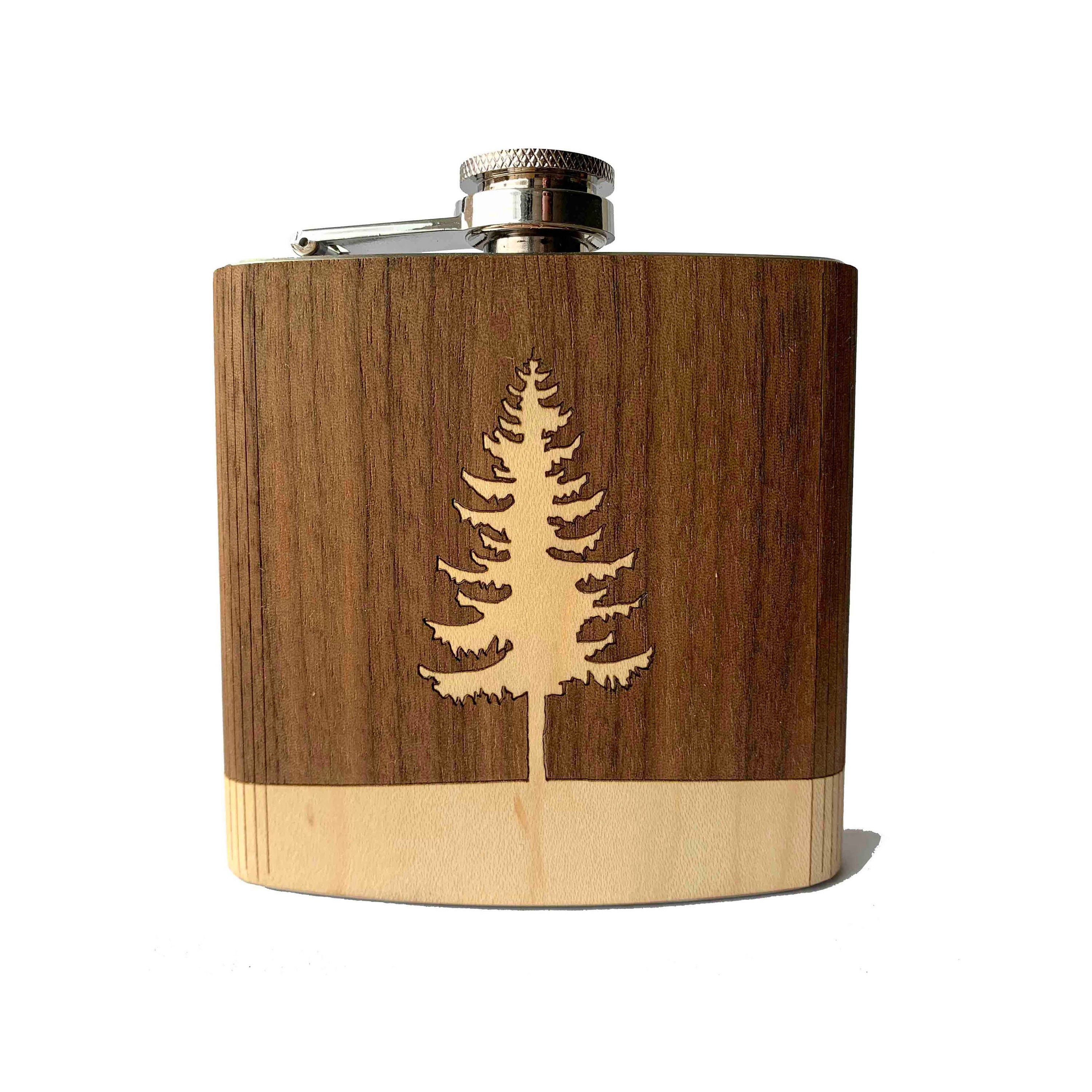 Tree Wood Hip Flask Wood Groomsmen Flask Custom Wholesale Etsy