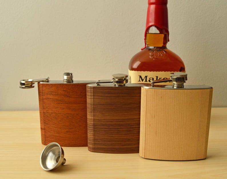 Custom Wood Flasks Wood Groomsmen Flasks Bulk Custom Logo Etsy