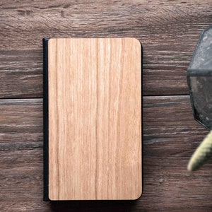 Personalized Cherry Wood Pocket Notebook | 5&quot; x 3&quot; Notebook | Small Wooden Journal | USA Made Custom Gifts | Autumn Woods Co Corporate Gifts