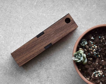 Handcrafted American Walnut Pen Box: Personalized Wooden Gift