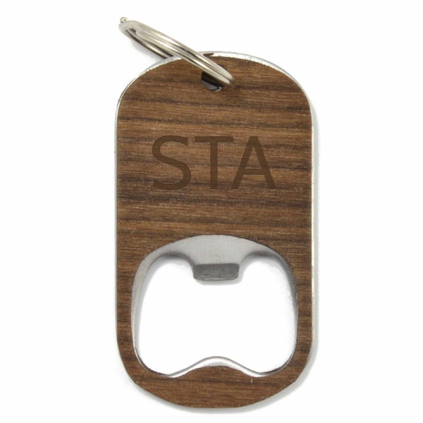 Personalized Walnut Bottle Opener Keychain | Logo Bottle Opener Keychain | Bulk, Wholesale Keychains | Autumn Woods Co | Custom