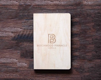 Handcrafted & Personalized Maple Wood Journal by Autumn Woods Co, Add a Custom Engraving or Company Logo!