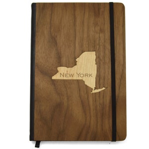 Custom State Wood Notebook - Walnut & Maple - Choose Your State