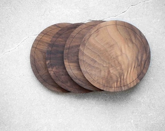 Handmade, Modern Walnut Wood Coasters by Autumn Woods Co | Handmade Housewarming Gifts