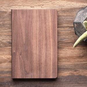 Personalized Walnut Wood Notebook | 5&quot; x 8&quot; Notebook | Wooden Journal | USA Made Wholesale Gifts | Custom | Autumn Woods Co Corporate Gifts