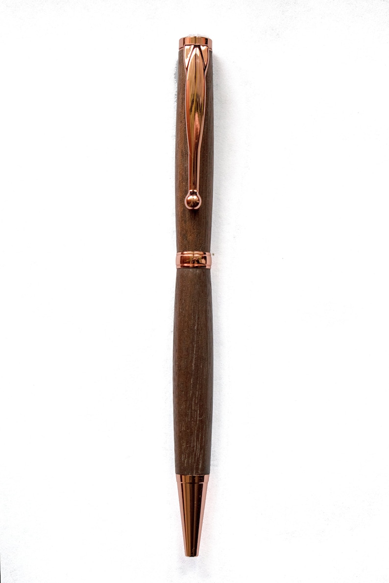 Dark Walnut Narrator Ballpoint Pen Slimline Wood Pen Office Pen High Quality Center Twist Pen Autumn Woods Co image 3