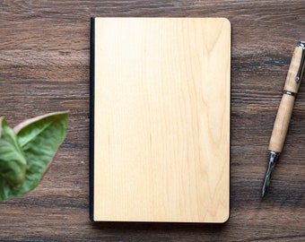 Handcrafted & Personalized Maple Wood Journal by Autumn Woods Co, Add a Custom Engraving or Company Logo!