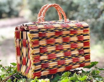 www.mumicospain.com Palm basket handbag 38cm x 24cm x 24cm SPIRALLED PORTUGUESE BASKET- made in Portugal
