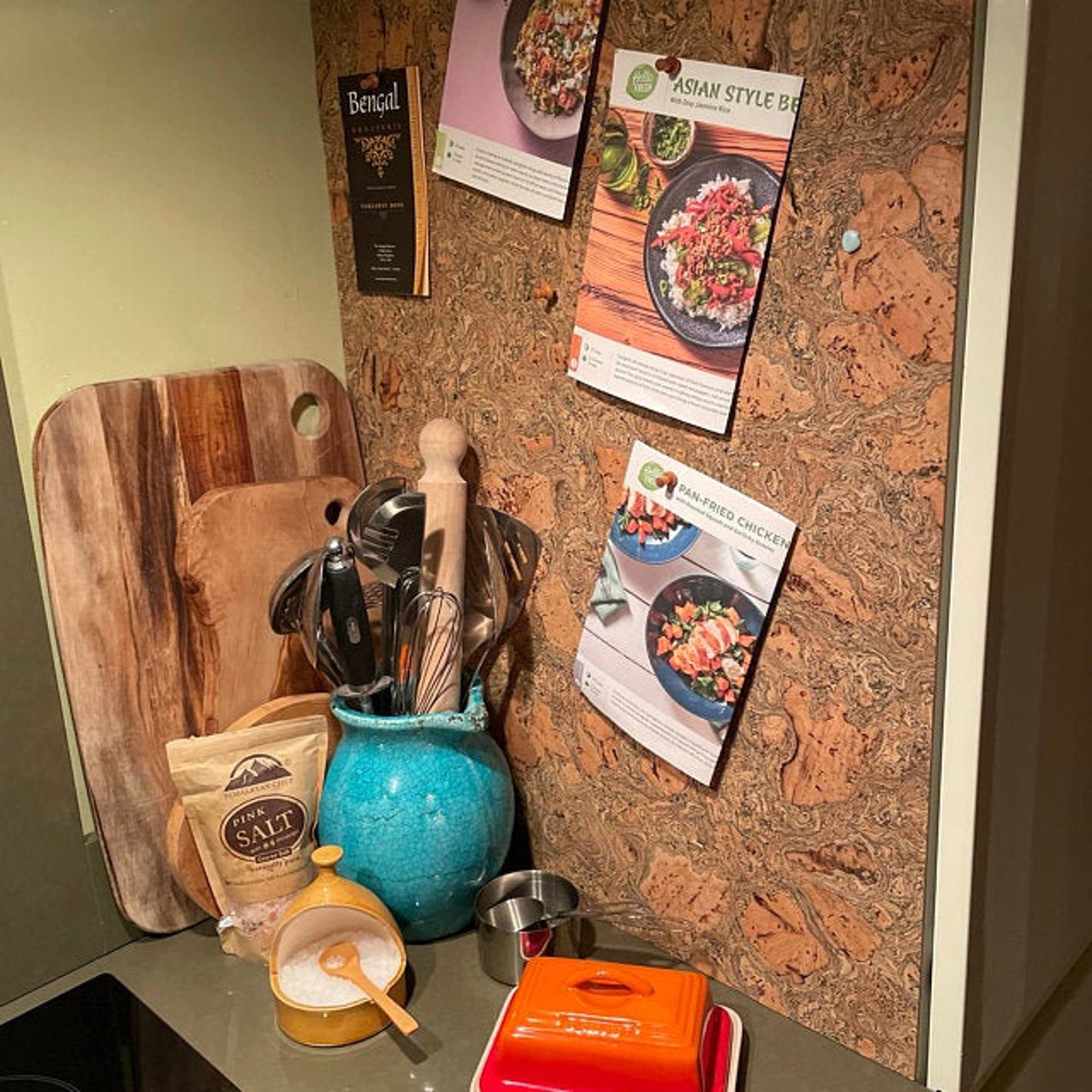 Cork Notice Board Wall Tiles Iceberg Grey Iceberg Green 600 X Etsy UK