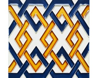 Handmade Hispano Arabe Relief Tiles SN50a