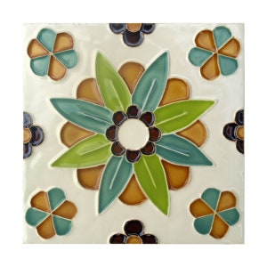Handmade Hispano Arabe Relief Tiles SN19