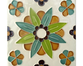 Handmade Hispano Arabe Relief Tiles SN19