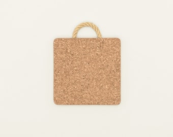 Natural Cork Trivet with Rope Handle | Square
