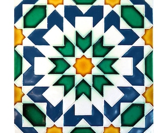 Handmade Hispano Arabe Relief Tiles SN13b