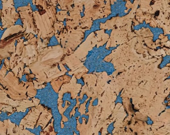 Revestimento de parede em cortiça natural para colar | Azul Campestre | 600x300x3mm