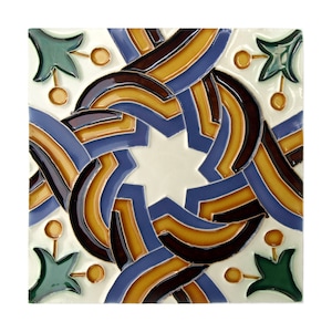 Handmade Hispano Arabe Relief Tiles SN32
