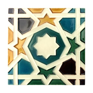 Handmade Hispano Arabe Relief Tiles SN34