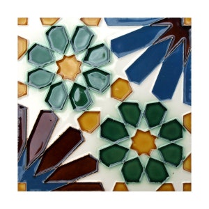 Handmade Hispano Arabe Relief Tiles SN23