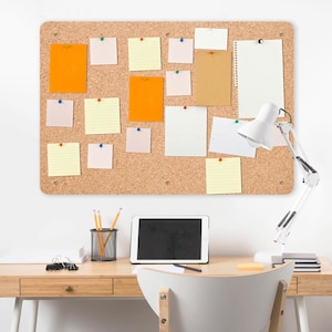 Tablón de anuncios de corcho natural extragrande de 900 x 600 x 15 mm