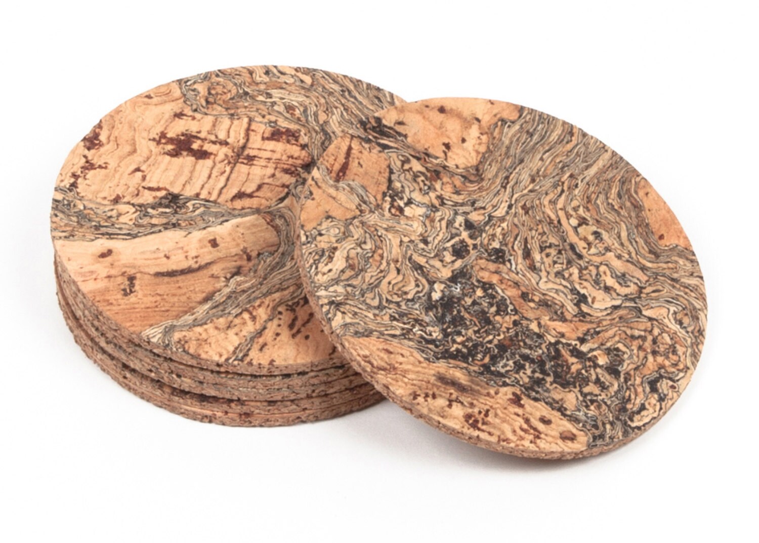 Round and Square Cork Coasters Ice Grey