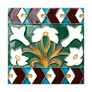 Handmade Hispano Arabe Relief Tiles SN21