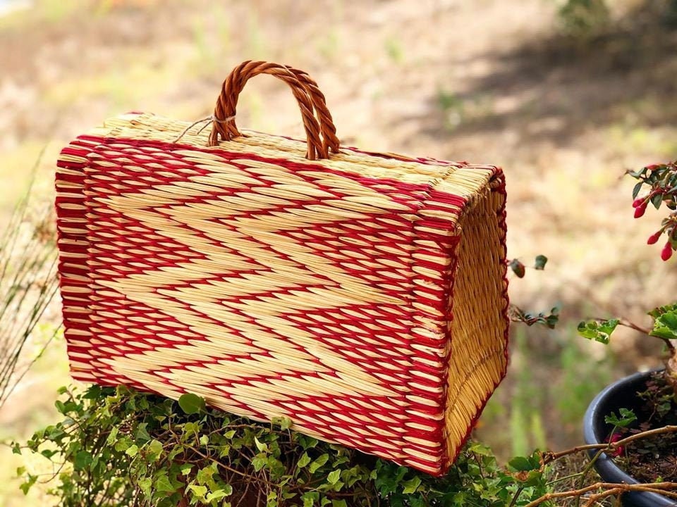 Natural Straw Reed Basket Bag - Etsy
