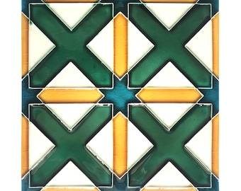 Azulejos de relevo árabes hispânicos artesanais SN11