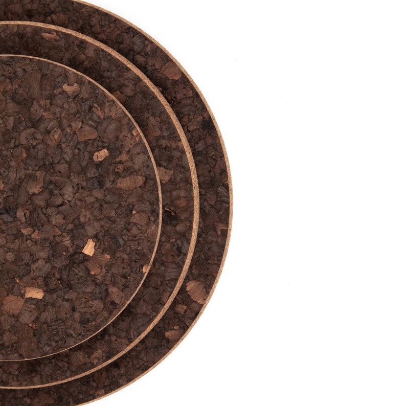 Dark Cork Round Chunky Hot Pads Etsy UK