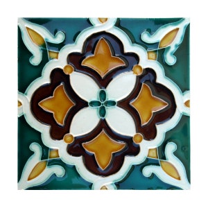 Handmade Hispano Arabe Relief Tiles SN33
