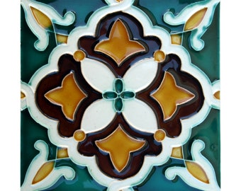 Handmade Hispano Arabe Relief Tiles SN33