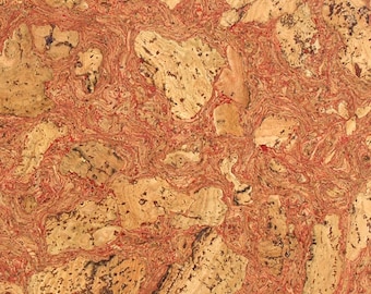 Natural Cork Glue-Down Wall Tiles | Twist Red | 600x300x3mm