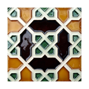 Handmade Hispano Arabe Relief Tiles SN9