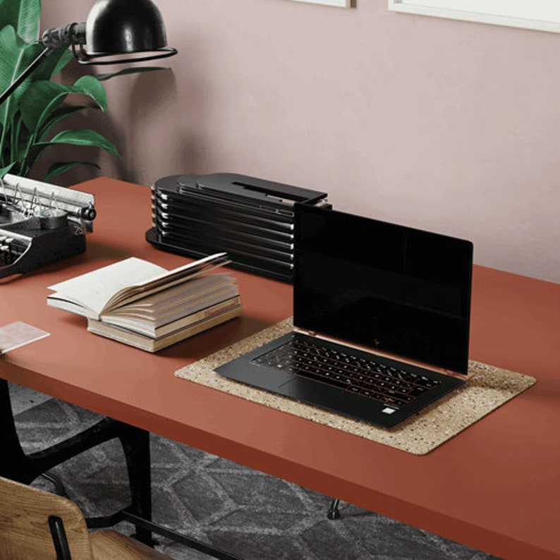 Cork Desk Pad Terrazzo Etsy