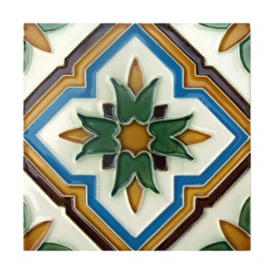 Handmade Hispano Arabe Relief Tiles SN17